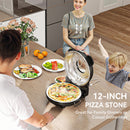 Forno per Pizza Elettrico 1200W con Finestra Trasparente Timer e Regolazione della Temperatura Nero   