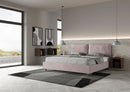 Letto Matrimoniale Imbottito in Microfibra Antea Large Glicine Varie Misure