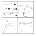 Tavolo da Pranzo Matera 180x80x60 cm in Legno MDF e Ferro Bianco/Marrone