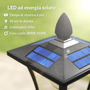 Lampione da Giardino Solare 160 cm Accensione Automatico IP44 Impermeabile in Alluminio Nero      