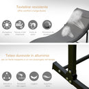 Set 2 Lettini Prendisole Pieghevoli 61x165x63 cm in Alluminio e Textilene Nero e Grigio Scuro