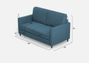 Divano 2 Posti 138x85x85 cm Karay in Tessuto Avio