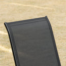 Set 4 Sedie da Giardino 70x54x90 cm in Metallo e Tessuto Nero