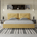 Letto Matrimoniale Imbottito in Microfibra Appia Large Ocra Varie Misure