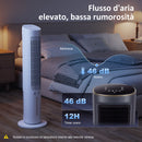 Raffrescatore d'Aria 3-in-1 a Torre 29x29x 97,5 cm Serbatoio 3 Litri con Telecomando in PP Bianco      