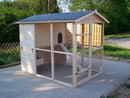Pollaio da Giardino 175x268x204 cm Per 6-10 Galline in Legno Naturale 