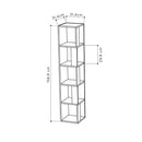 Libreria angolare 31,4x31,4x158,9 cm Piano cemento 5 ripiani