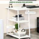 Scrivania da Ufficio 120x60x76 cm in Legno e Acciaio Bianco