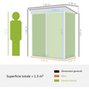 Casetta Box da Giardino 161x95x163/181 cm in Acciaio Verde