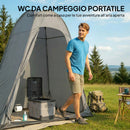WC Portatile da Campeggio 34x29x20 cm con 12 Pacchetti Coagulanti e 12 Sacchetti di Smaltimento in PP Grigio Scuro      