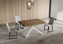 Tavolo Allungabile 130-390x90x74 cm Niket Noce Gambe Bianche