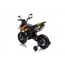 Moto Elettrica per Bambini Aprilia RX-125 Small 12V Cross Sedili In Pelle Luci Led Bluetooth Sospensioni a Molla Giallo
