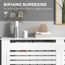 Copritermosifone a Doghe 152x19x81 cm con Ripiano Portaoggetti in MDF Bianco  