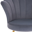 Sedia Relax con Schienale e Seduta in Velluto Grigio Struttura Metallo