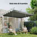 Tetto di Ricambio per Gazebo 3x3 m con 10 Fori di Drenaggio in Poliestere Grigio Chiaro      