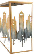 Console City 110x38,5x81 cm in Ferro e MDF e Vetro Multicolor      