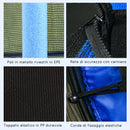 Tappeto Elastico per Bambini Ø163x190 cm con Rete di Sicurezza e Pali Imbottiti Età 3-10 Anni Blu    