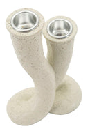 Porta Candele Stons 10x6,5x17,5 cm in Resina Crema      