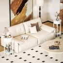 Set 2 Comodini con Cassetto Rotondi Ø35,5 x 71 cm in Legno Bianco 