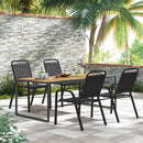 Set 4 Sedie da Giardino 56x66x91 cm Impilabili in Acciaio e PP Nero      