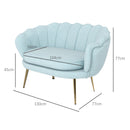 Divano 2 Posti 130x77x77 cm in Velluto Azzurro  