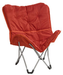 Sgabello Pieghevole da Campeggio 82x82x72 cm in Metallo e Poliestere Rosso