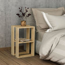 Comodino 1 Ripiano 55x30x34 cm in MDF Lonie Rovere