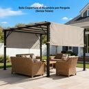 Copertura per Pergola 488x122 cm con Tasche e Cinghie in Poliestere Cachi      