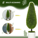 Set 2 Piante Cipresso Artificiali H90 Cm con Vaso Ø12x16 cm Verde e Bianco