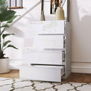 Cassettiera 4 Cassetti 55x33x80 cm Design Moderno Antiribaltamento Bianco Lucido  