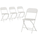 Set 4 Sedie Pieghevoli 45x49x79,5 cm con Fori di Drenaggio in Plastica e Metallo Bianco      