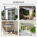 Telo di Ricambio Tenda Parasole Retrattile 282x250 cm in Poliestere Anti UV 50+ Grigio   