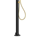 Doccia da Giardino in Alluminio Rubinetteria e Soffione Oro Sined Luna Alu D Nero