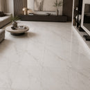 Set 22 Piastrelle Autoadesive per Pavimento e Parete 30x30 cm 2 mq in LTV PVC Effetto Marmo Bianco 