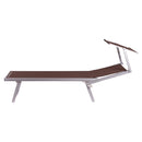 Lettino Mare con Parasole Richiudibile 181x71,5x38,5 cm in Alluminio PVC e Poliestere Marrone Riccione      