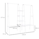 Stender Appendiabiti con Scaffale 176x47x177 cm in Metallo Bianco