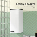 Pensile da Bagno Armadietto a 1 Anta con Ripiani 30x32x73 cm Bianco   