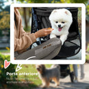 Passeggino per Cani Piccoli Pieghevole con Guinzaglio e Cestino Nero 