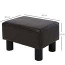 Pouf Poggiapiedi Imbottito 40x30x24 cm in Similpelle Marrone