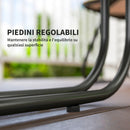 Set da Giardino con Divanetto 2 Poltrone e Tavolino in Vetro in Rattan Grigio    