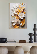 Dipinto su Tela Laccato Flora con Cornice 42x3,5x62 cm in Metallo e Abete e Tela      