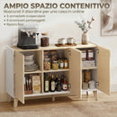 Credenza Buffet 120x35x73,5 cm con Ante Soft-Close in MDF Effetto Legno e Bianco      