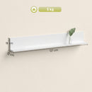 Mensola da Muro 127x12x18 cm Spessore 1,5 cm in Legno in Finitura Lucida Bianco      