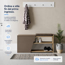 Panca Scarpiera da Ingresso 104x37x47 cm 2 Ripiani Porta Scarpe con Anta e Cuscino in MDF Moka     