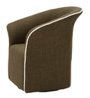 Poltrona Girevole Siena Verde 83,5x66x80 cm in Ferro e Compensato e Spugna e Poliestere Verde      
