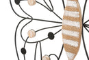 Pannello Legno Butterfly 39,5x1,5x33,5 cm in Ferro e MDF Marrone e Nero      