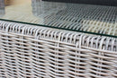 Set Salotto da Giardino Divano 2 Poltrone e Tavolino con Cuscini in Rattan Grigio