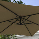 Ombrellone da Giardino Decentrato 294x193 cm con Base a Croce Marrone   