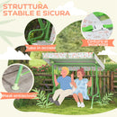 Dondolo per Bambini da Giardino a 2 Posti 112x75x120 cm a 2 Posti con Cinture di Sicurezza Verde   
