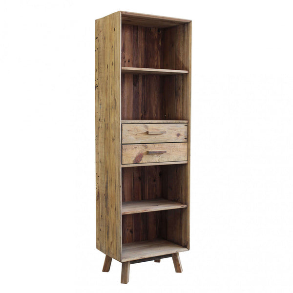 Libreria Collin 60x40x190 h cm in Pino riciclato Marrone sconto